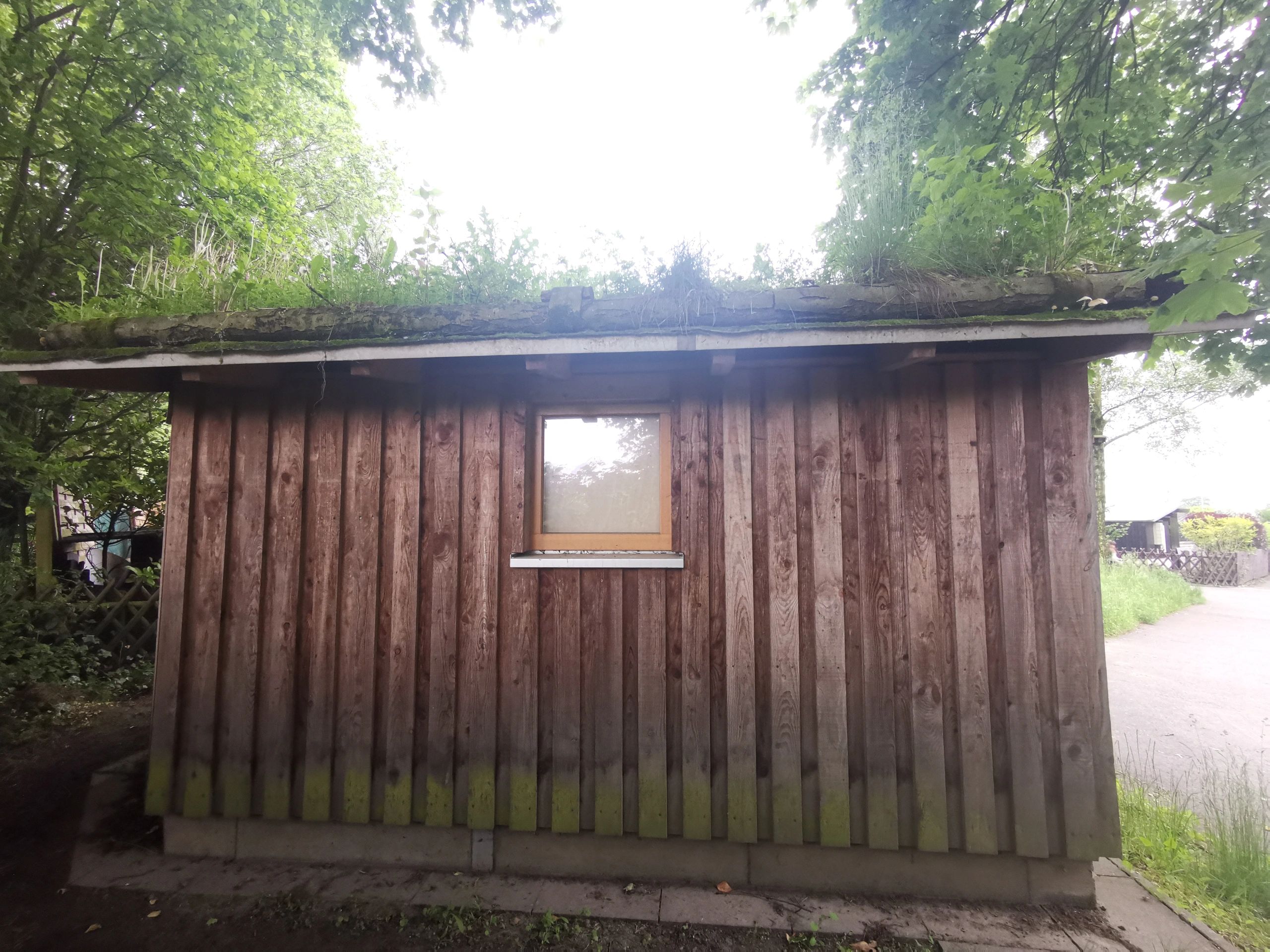 Tiny home exterior in a rural landscape