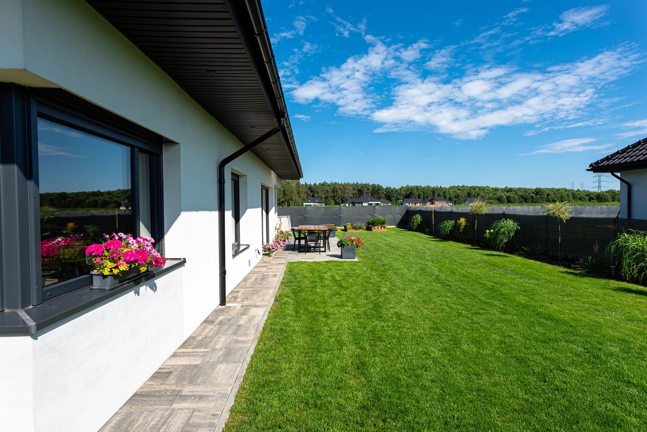 Premium tiny home exterior in a landscaped setting
